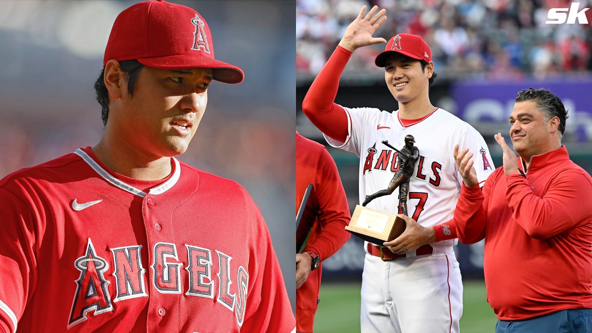 Shohei Ohtani and Perry Minasian of the Los Angeles Angels