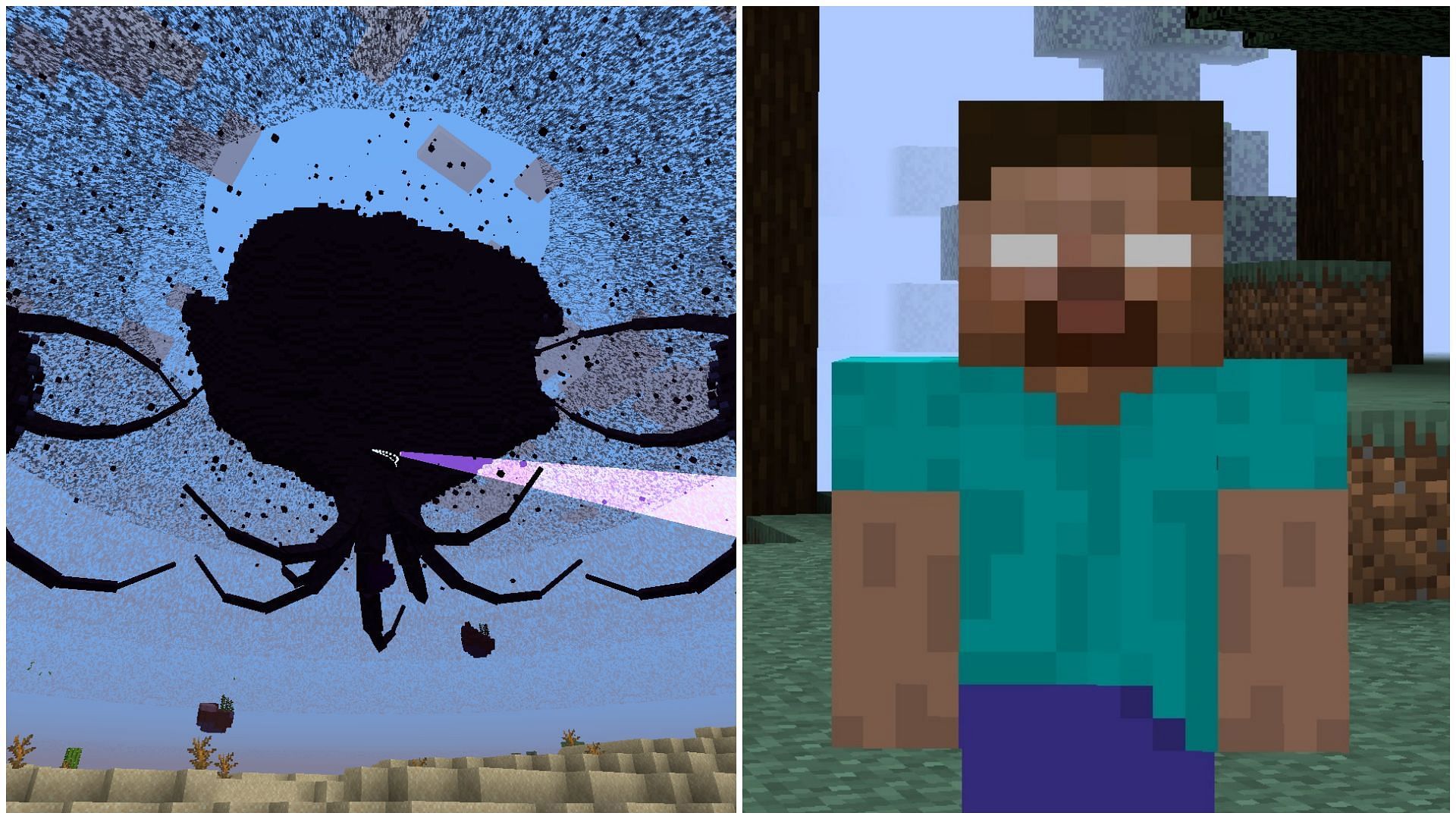 Minecraft Redditors discuss which boss mob, Wither Storm or Herobrine, will be great for the game (Image via Sportskeeda)