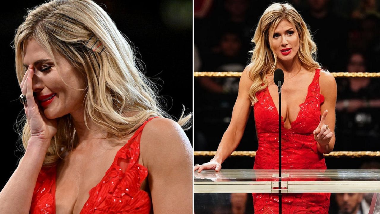 Torrie Wilson during her WWE Hall of Fame speech