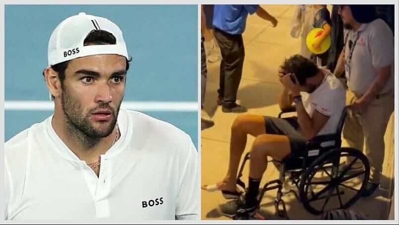 Matteo Berrettini leaves the 2023 US Open in a wheelchair