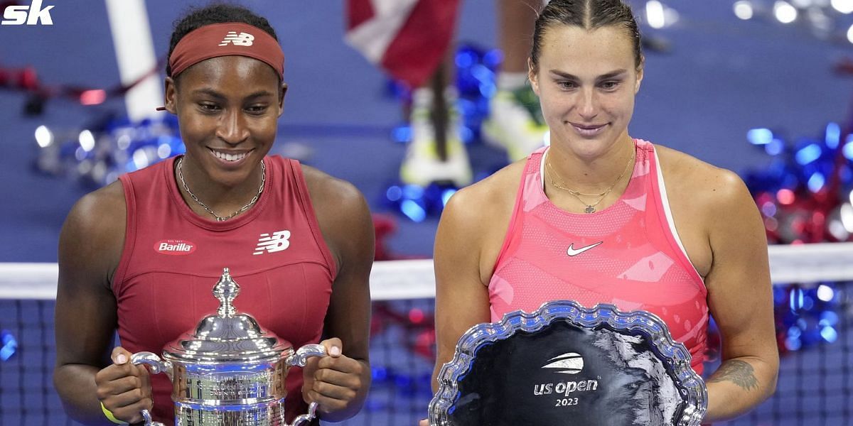 Coco Gauff and Aryna Sabalenka at the 2023 US Open.