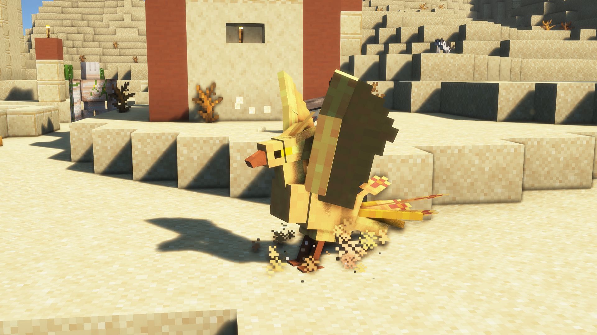 Desert Phoenix mob from exotic birds mod for Minecraft (Image via Mojang)