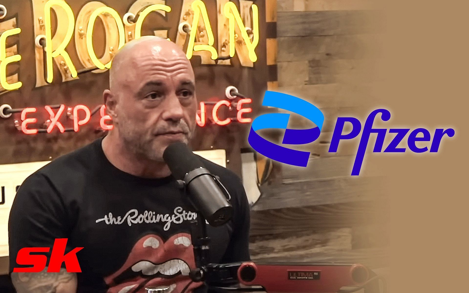 Joe Rogan talks vaccine [Images via: PowerfulJRE | YouTube and @oldschoolinvest on X]