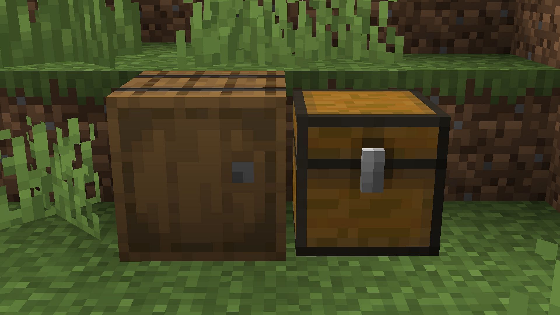 Barrels and chests both act as storage blocks in Minecraft (Image via Mojang)