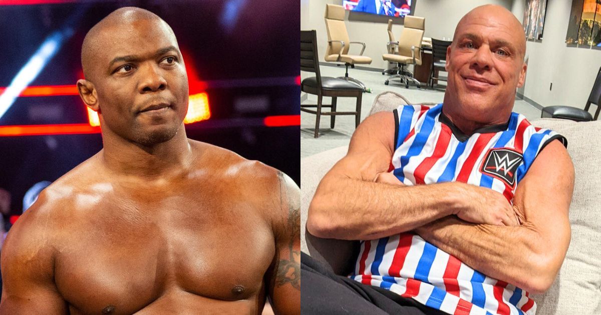 Shelton Benjamin and Kurt Angle.