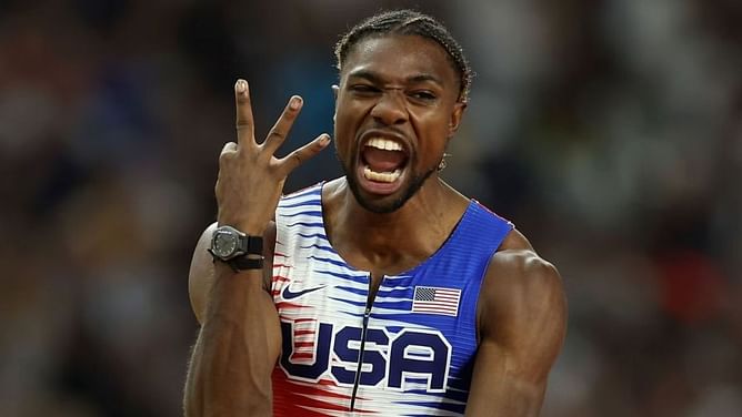 Noah Lyles is back at it again despite getting demolished by Kevin Durant, Devin Booker and the NBA community