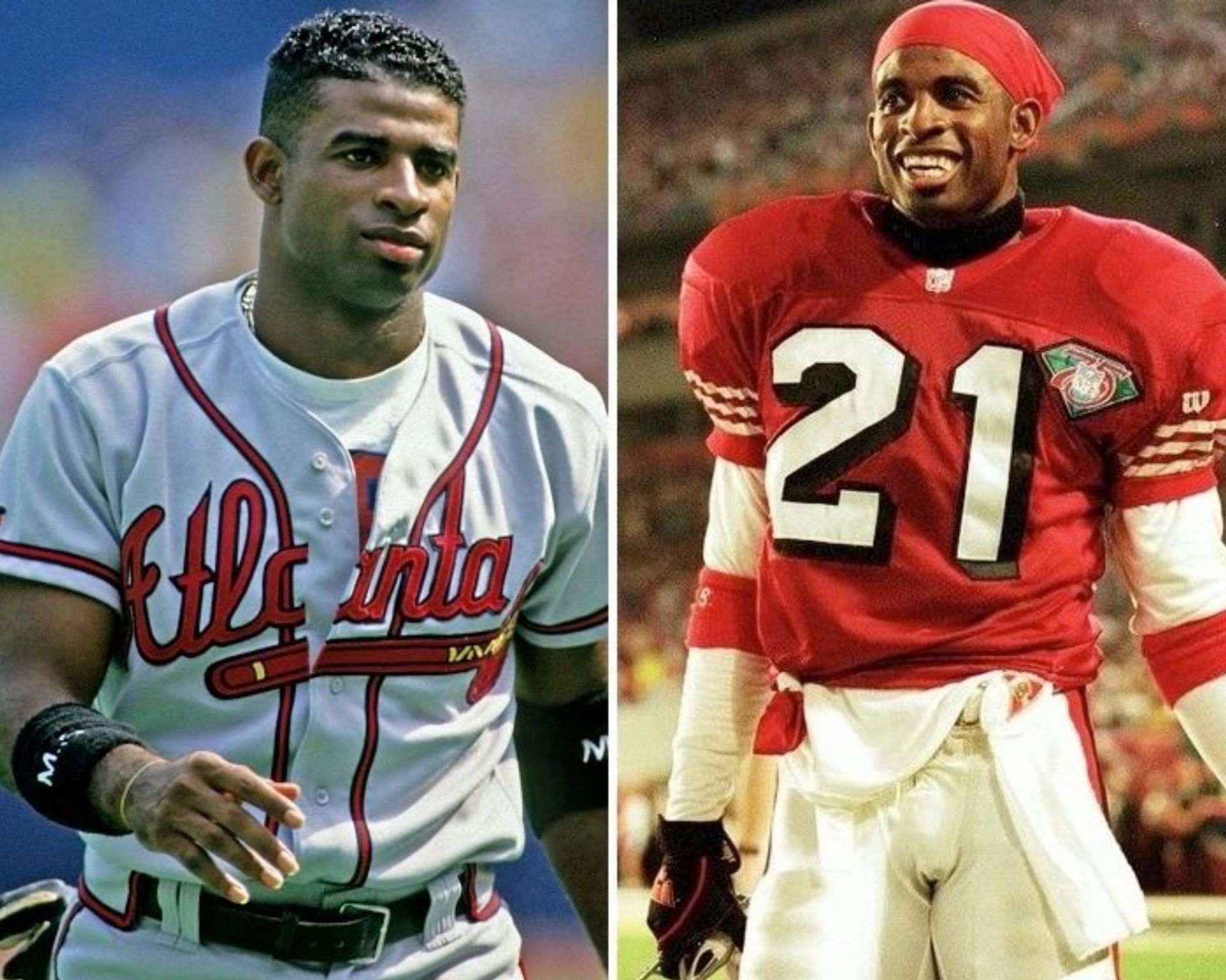 Deion Sanders during his NFL and MLB career
