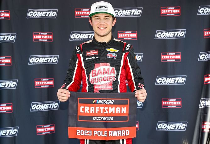 Chase Purdy wins pole position in the NASCAR Truck Series race at Talladega