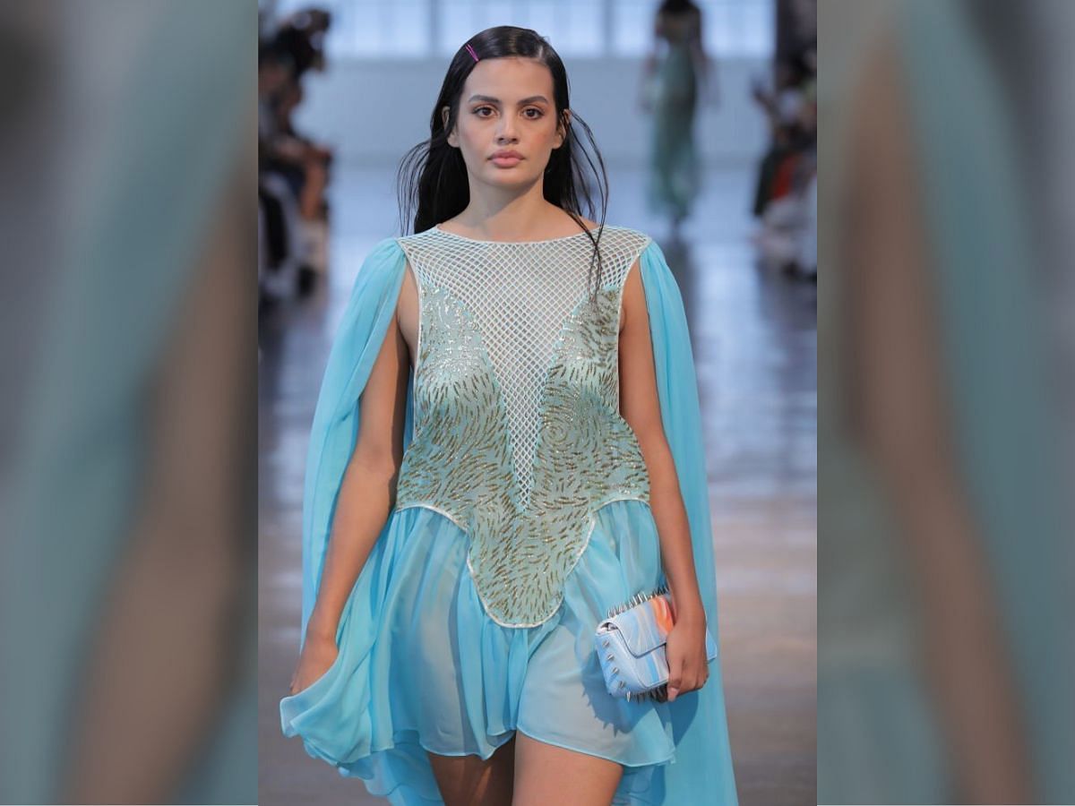 Translucent fabric outfit from Custo Barcelona ( Image via Getty)