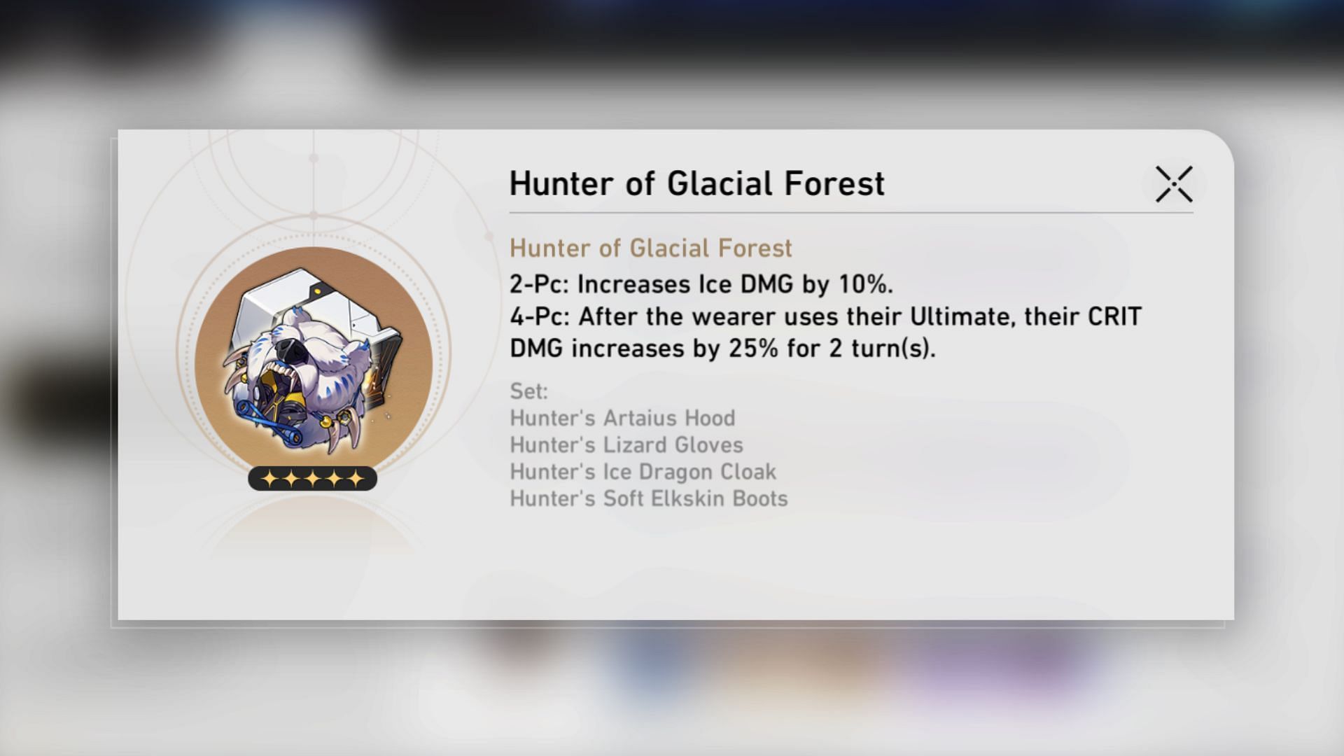 Hunter of Glacial Forest is the best Relic set for Jingliu (Image via HoYoverse)