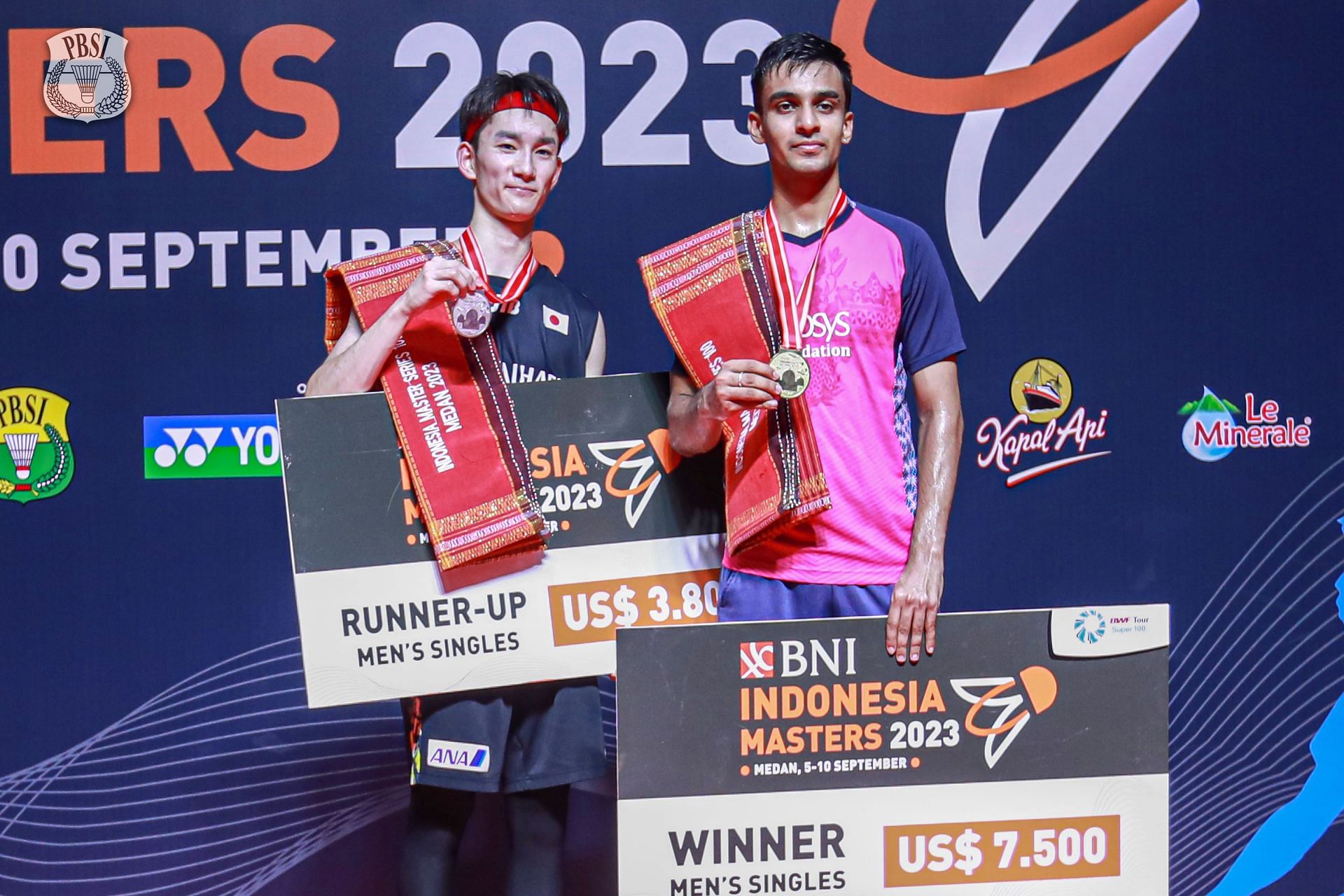 Kiran George (left) in Indonesia Masters. Courtesy: Badminton Indonesia