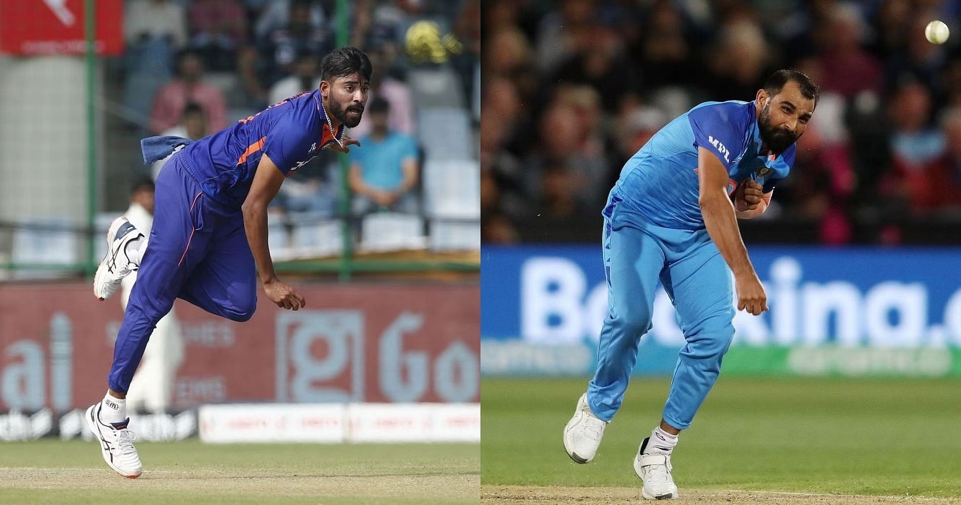 Mohammed Siraj (left) and Mohammed Shami are the frontilne pacers picked alongside Jasprit Bumrah.