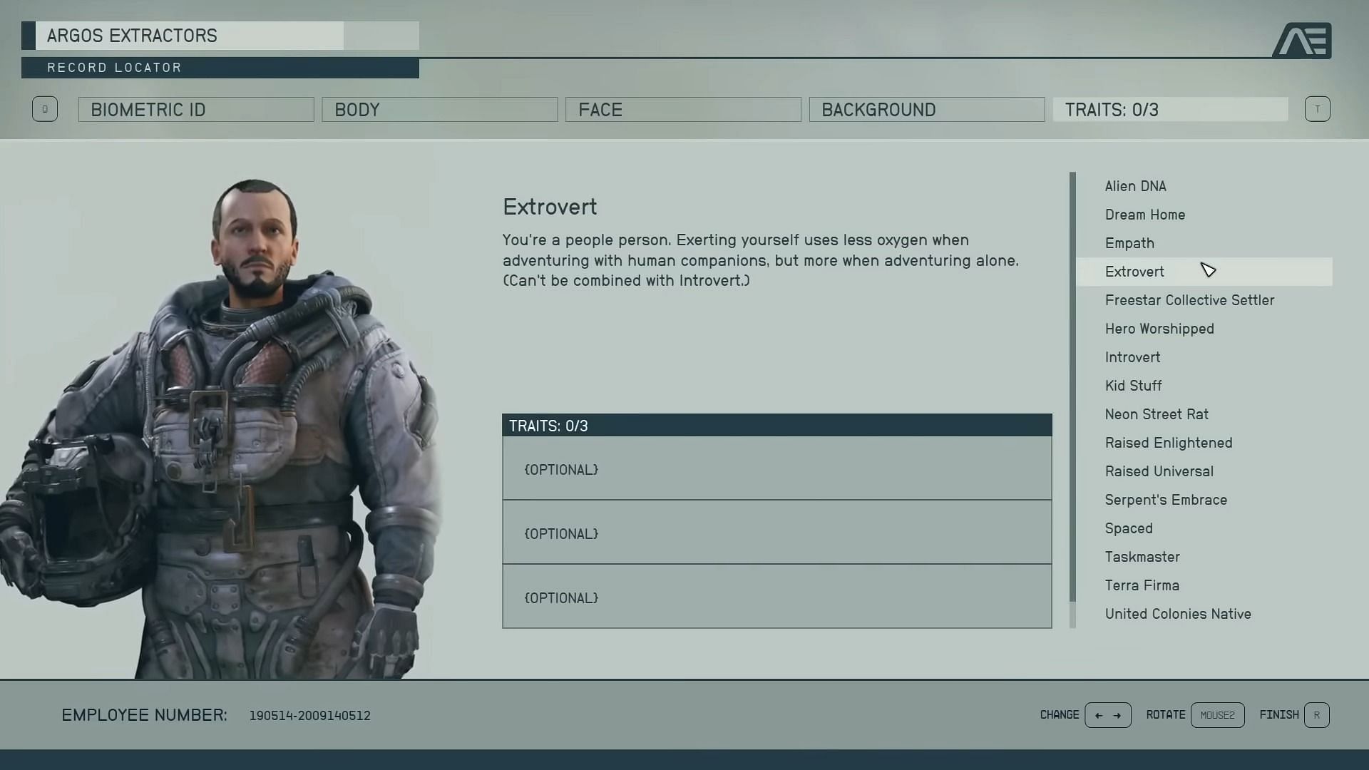 Extrovert trait in Starfield (Image via Bethesda)