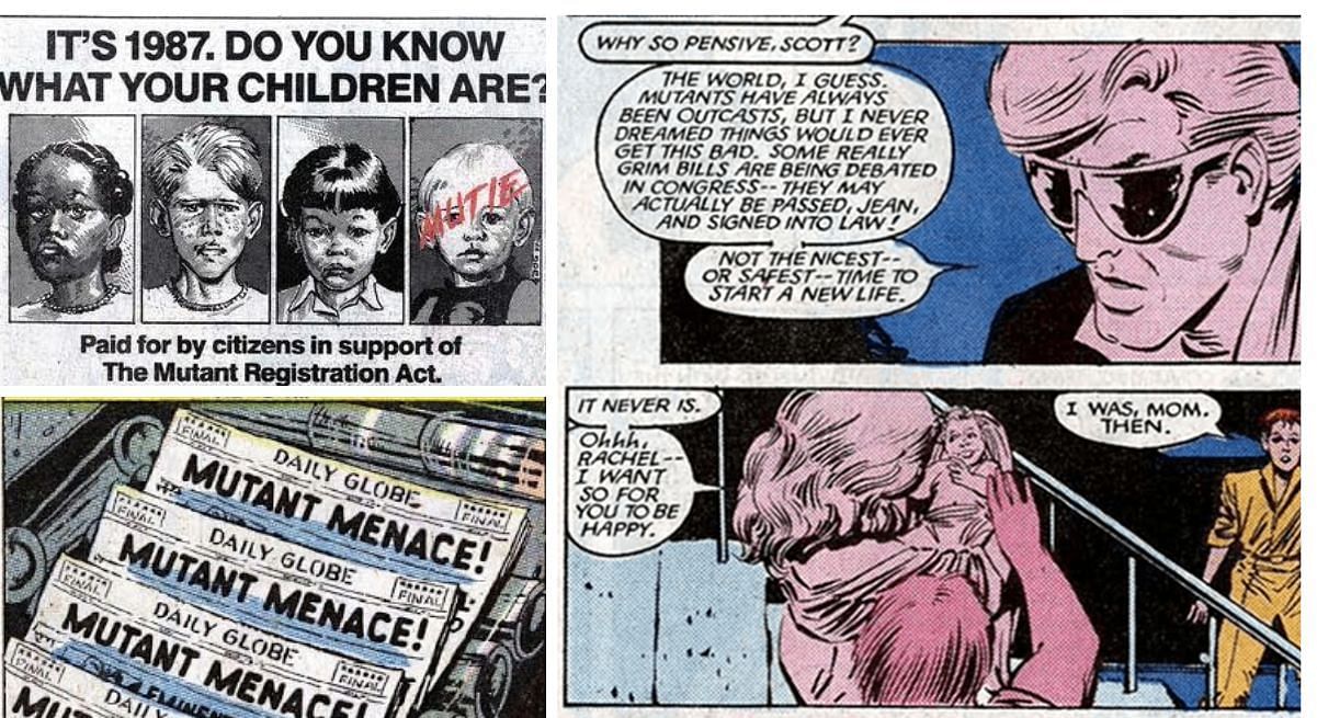 Examples of the paranoia gripping the Marvel Universe regarding mutants (Image via Sportskeeda)