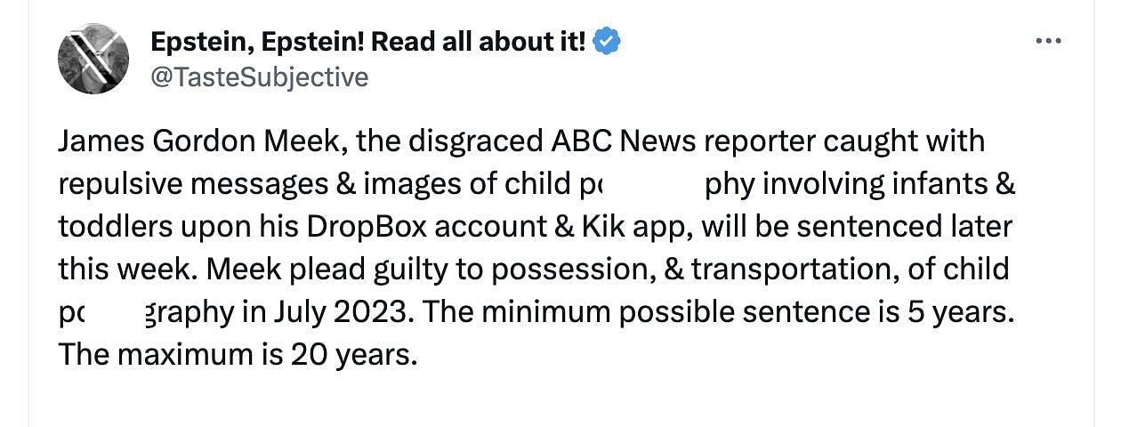 Former news reporter, James Gordon Meek receives 6 years in prison. (Image via Twitter)