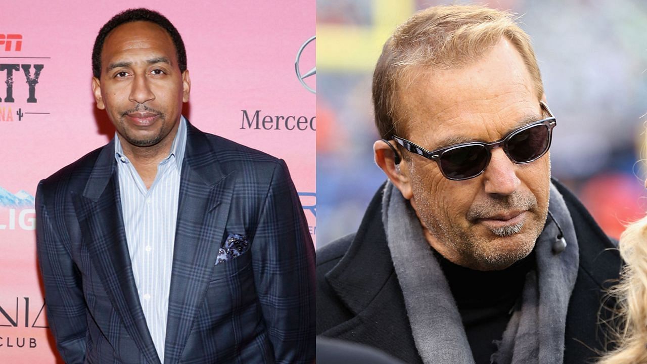 Stephen A. Smith (L) explains his desire to remain single and the connection to Kevin Costner (R)