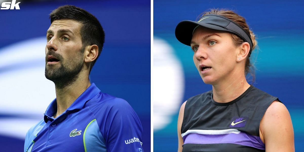 Novak Djokovic (L) and Simona Halep (R)