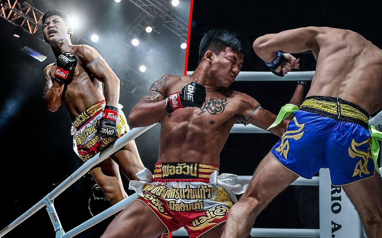 Rodtang (left) and Rodtang fighting Jonathan Haggerty (right) | Image credit: ONE Championship