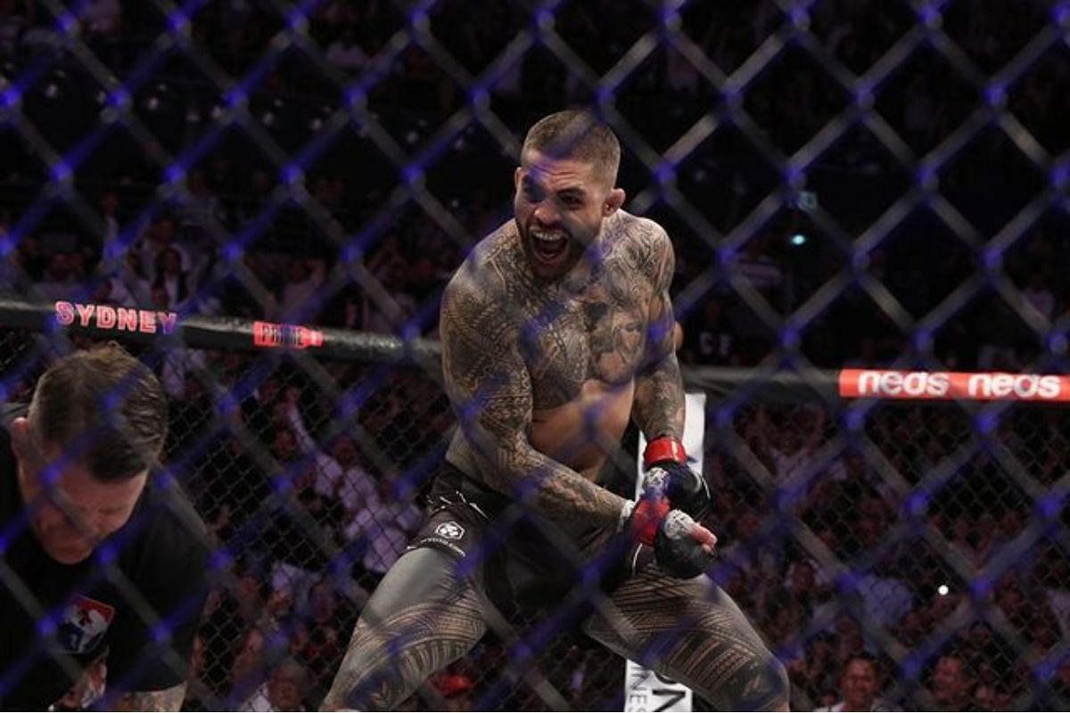 Tyson Pedro celebrated in style after downing Anton Turkalj [Image Credit: @TYSON_PEDRO on Instagram]
