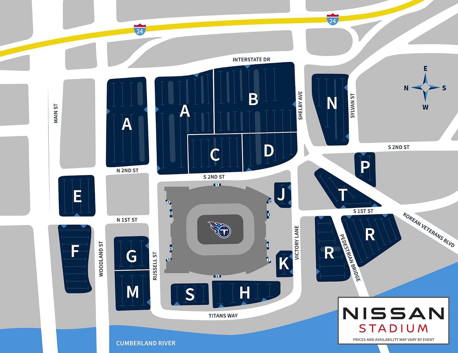 Nissan Stadium Seating Guide  Tennessee Titans 