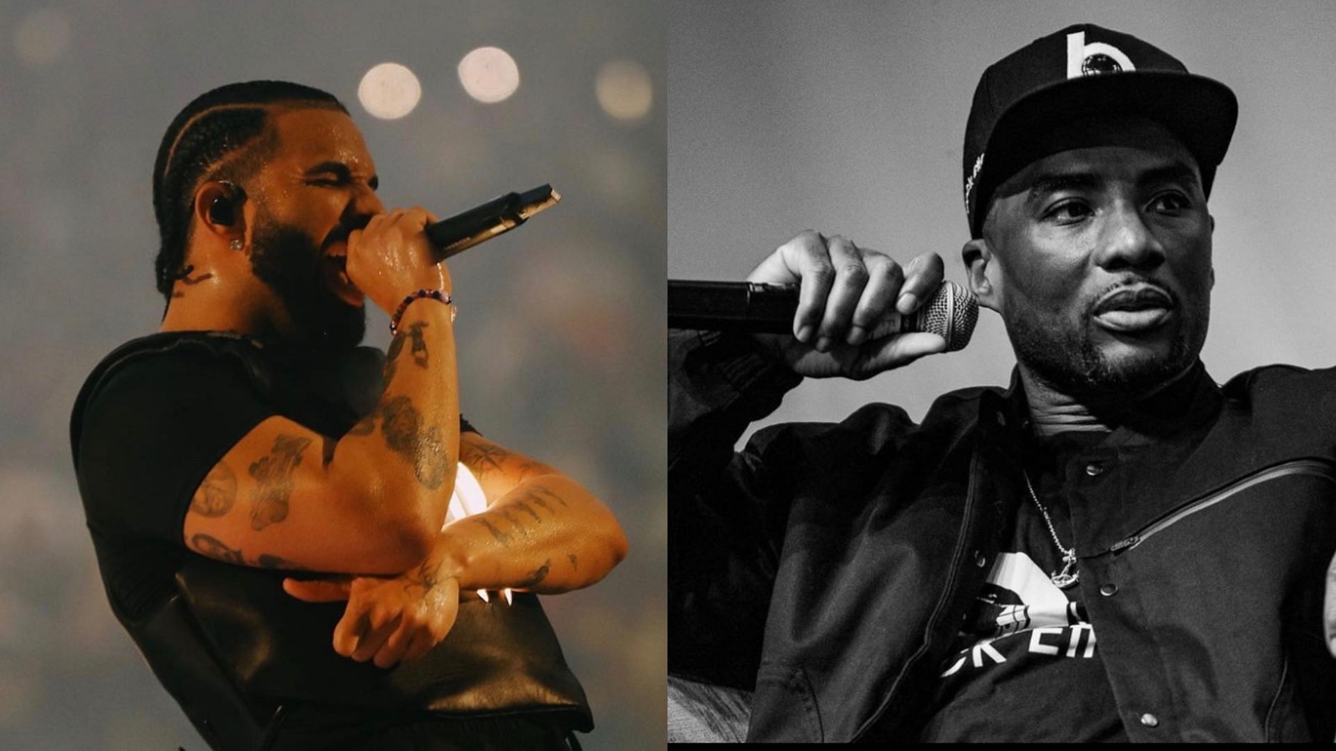 Drake calls out Charlamagne over comments about his new song. (Images via Instagram/@champagnepapi &amp; @cthagod)