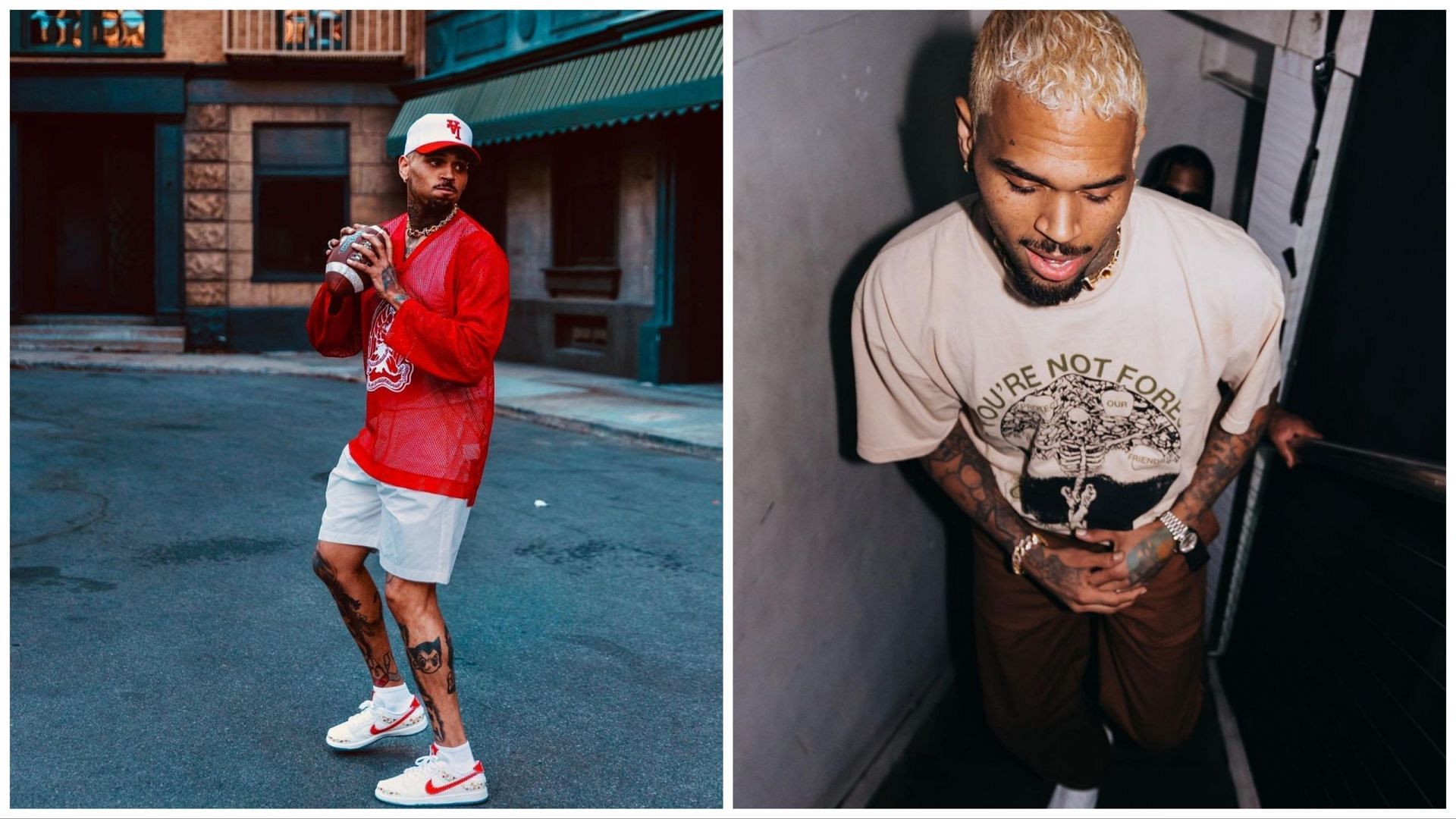 Two Chris Brown portraits (Image via official Instagram page @chrisbrownofficial)