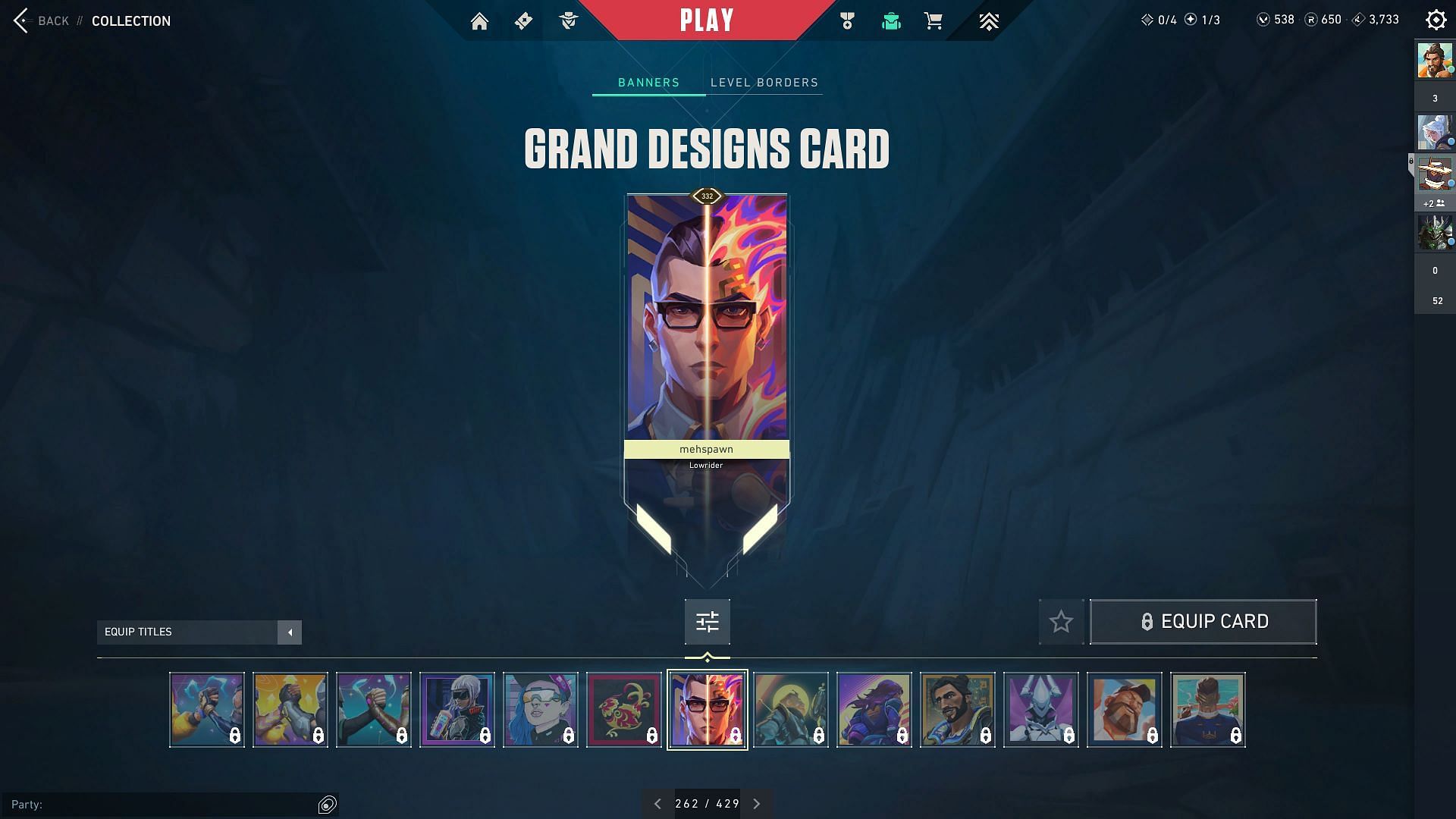 Grand Designs Player Card (Image via Riot Games)
