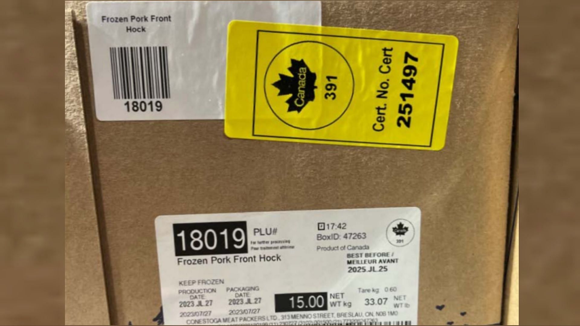 The recalled AJC International frozen, raw pork products may not be safe to consume and should be thrown away (Image via FSIS)