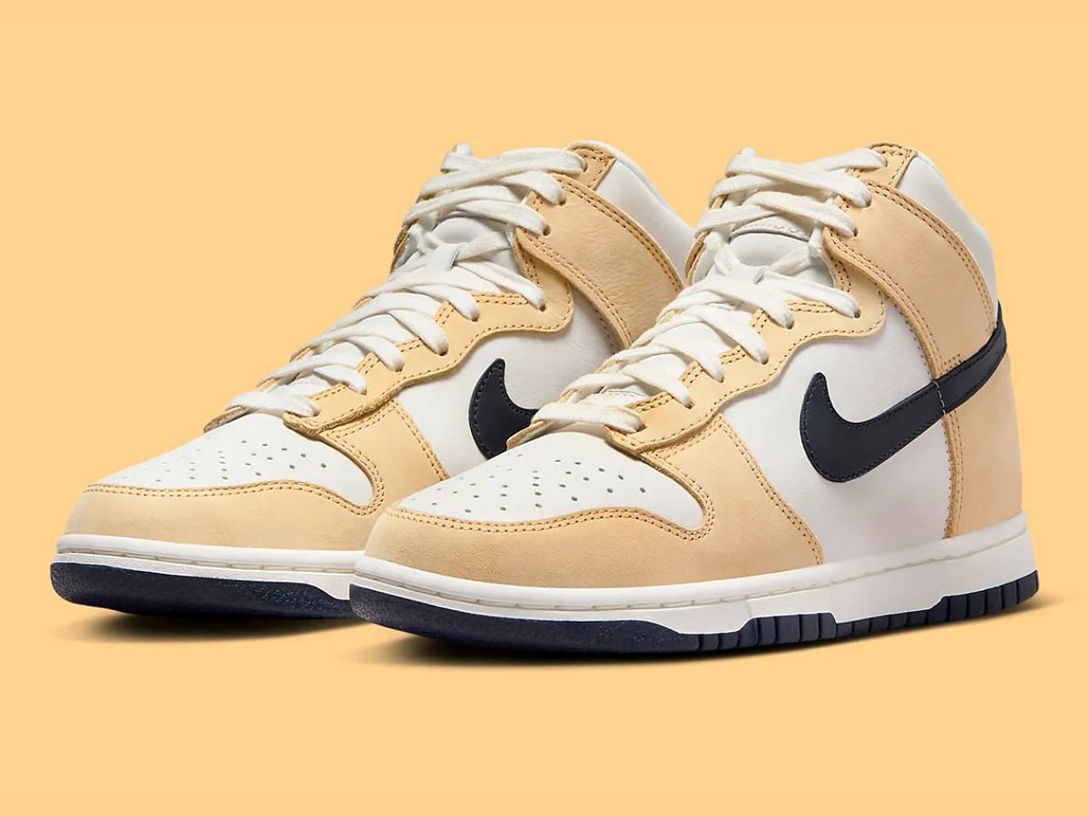 Nike Dunk High &quot;Gold Suede&quot; sneakers (Image via Nike)