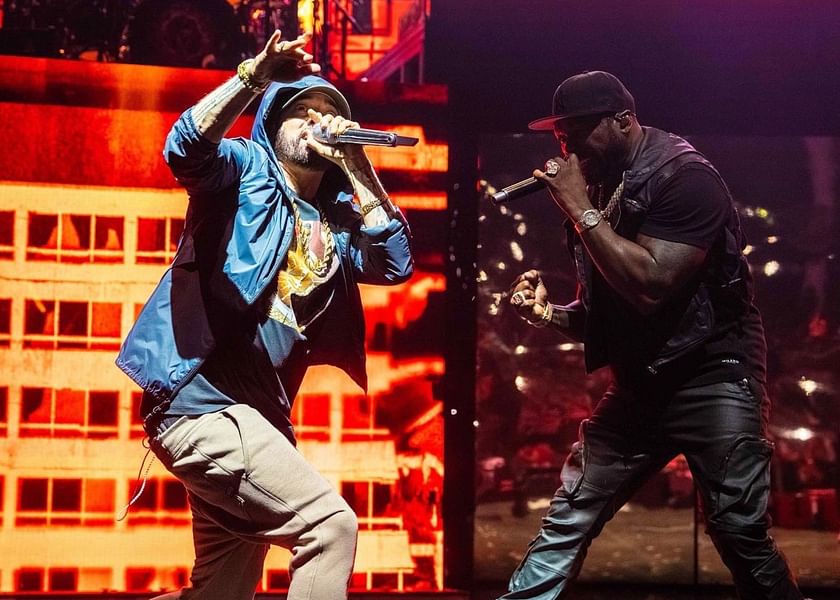 WATCH: Eminem makes a surprise appearance during 50 Cent's Final Lap tour  in Detroit