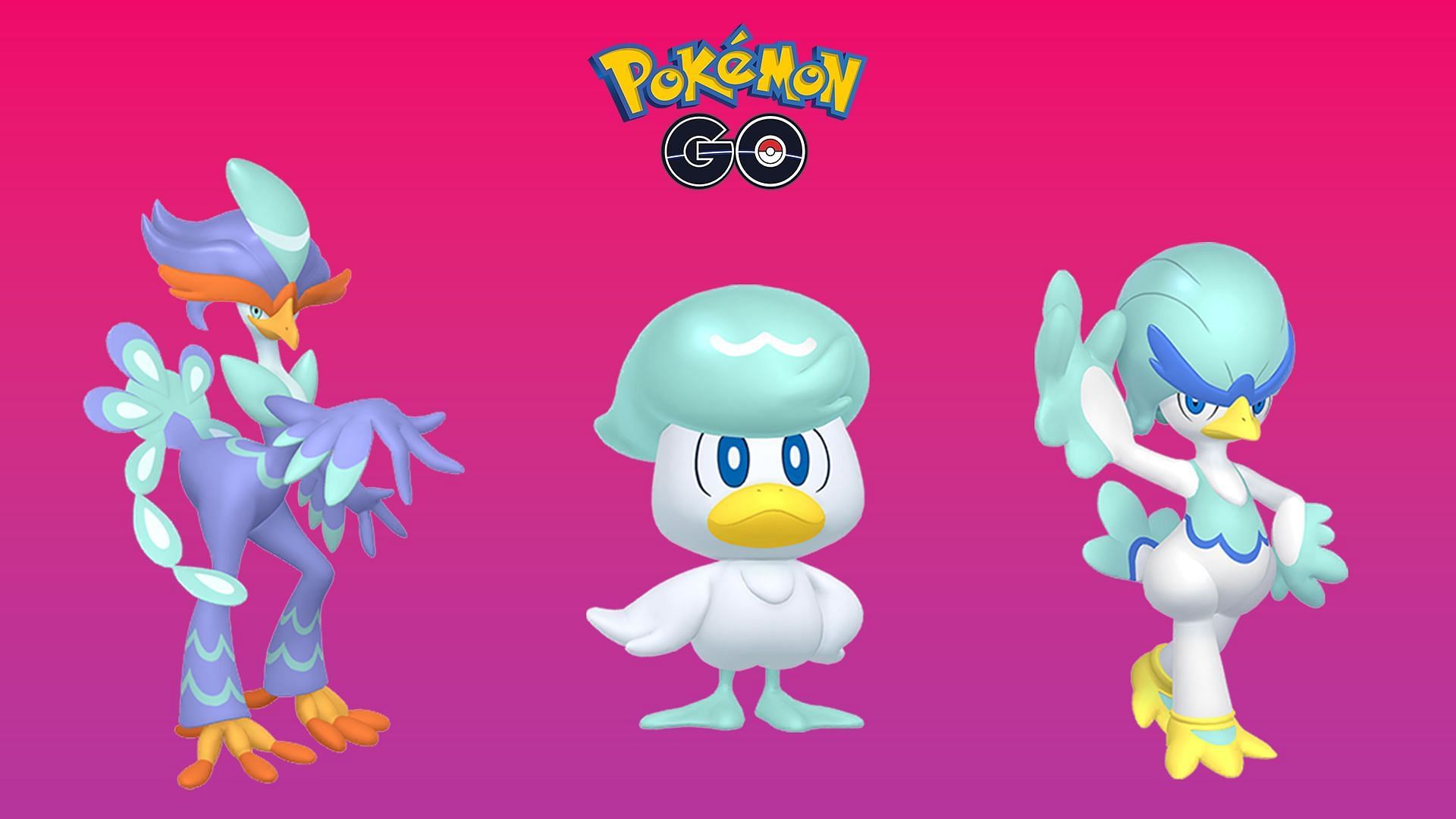 Shiny Quaxly family as seen in the game (Image via Sportskeeda)