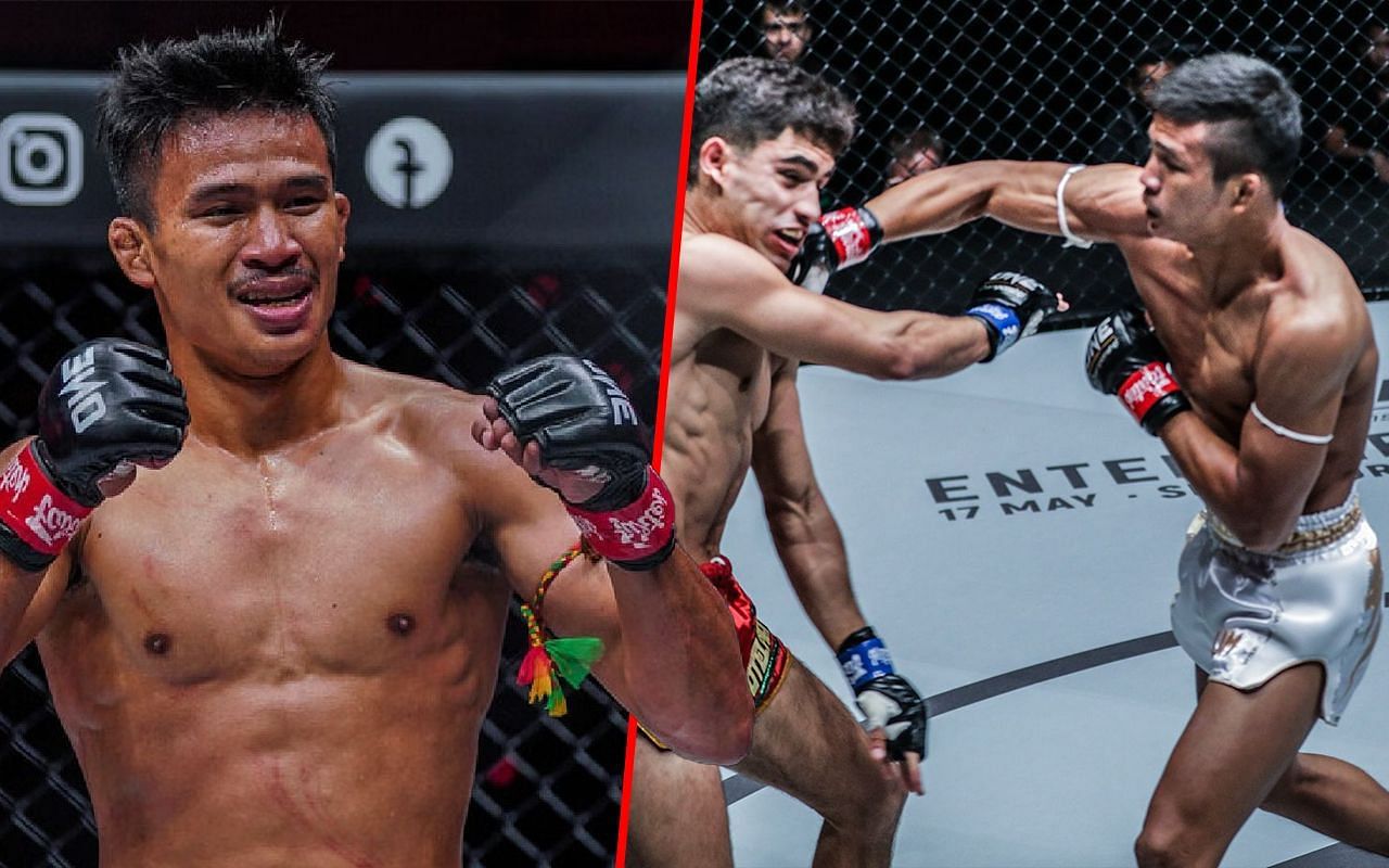 Superlek (left) and Superlek fighting inside the Circle (right) | Image credit: ONE Championship