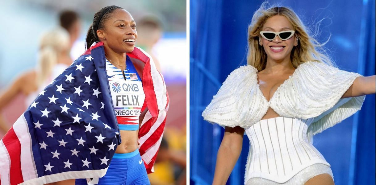Allyson Felix and Beyonce Knowles
