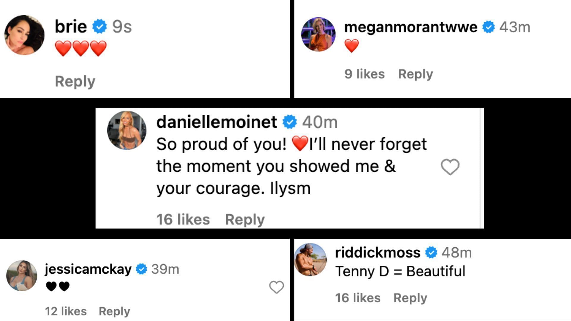 Superstars react to Emma&#039;s post on Instagram.