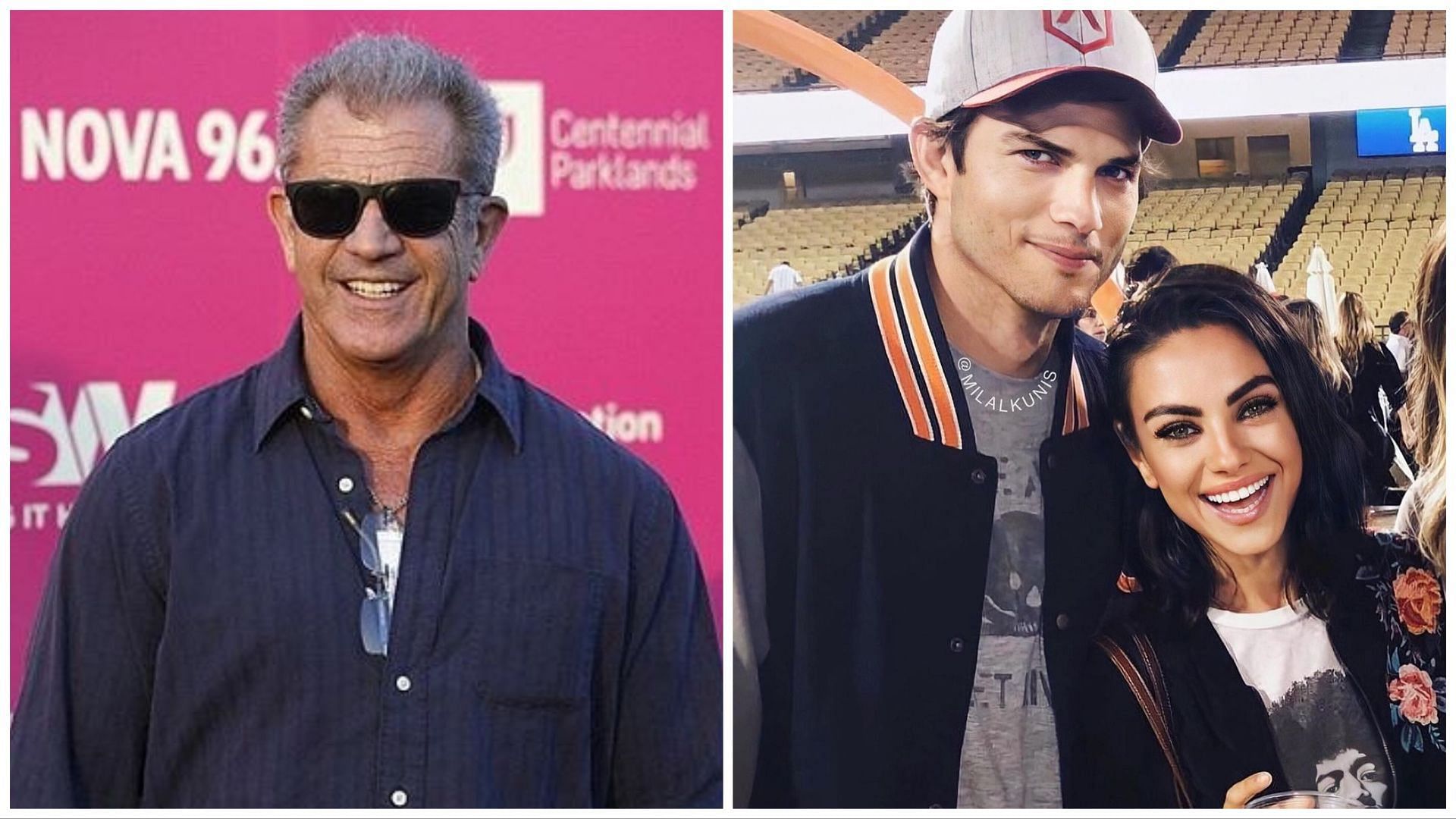 Mel Gibson did not say anything about Kutcher in the viral video (Image via Instagram / @official_mel_gibson / aplusk)