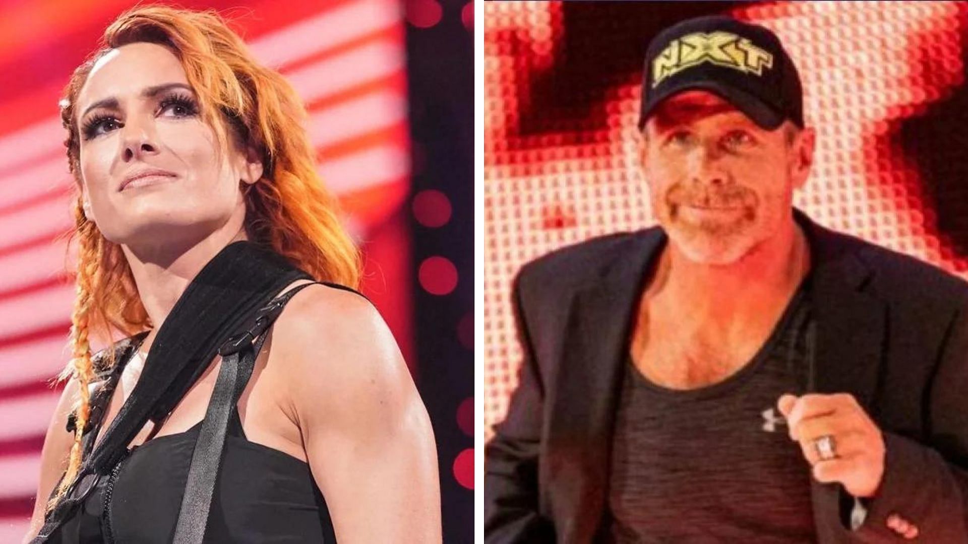 Becky Lynch on the left, Shawn Michaels on the right
