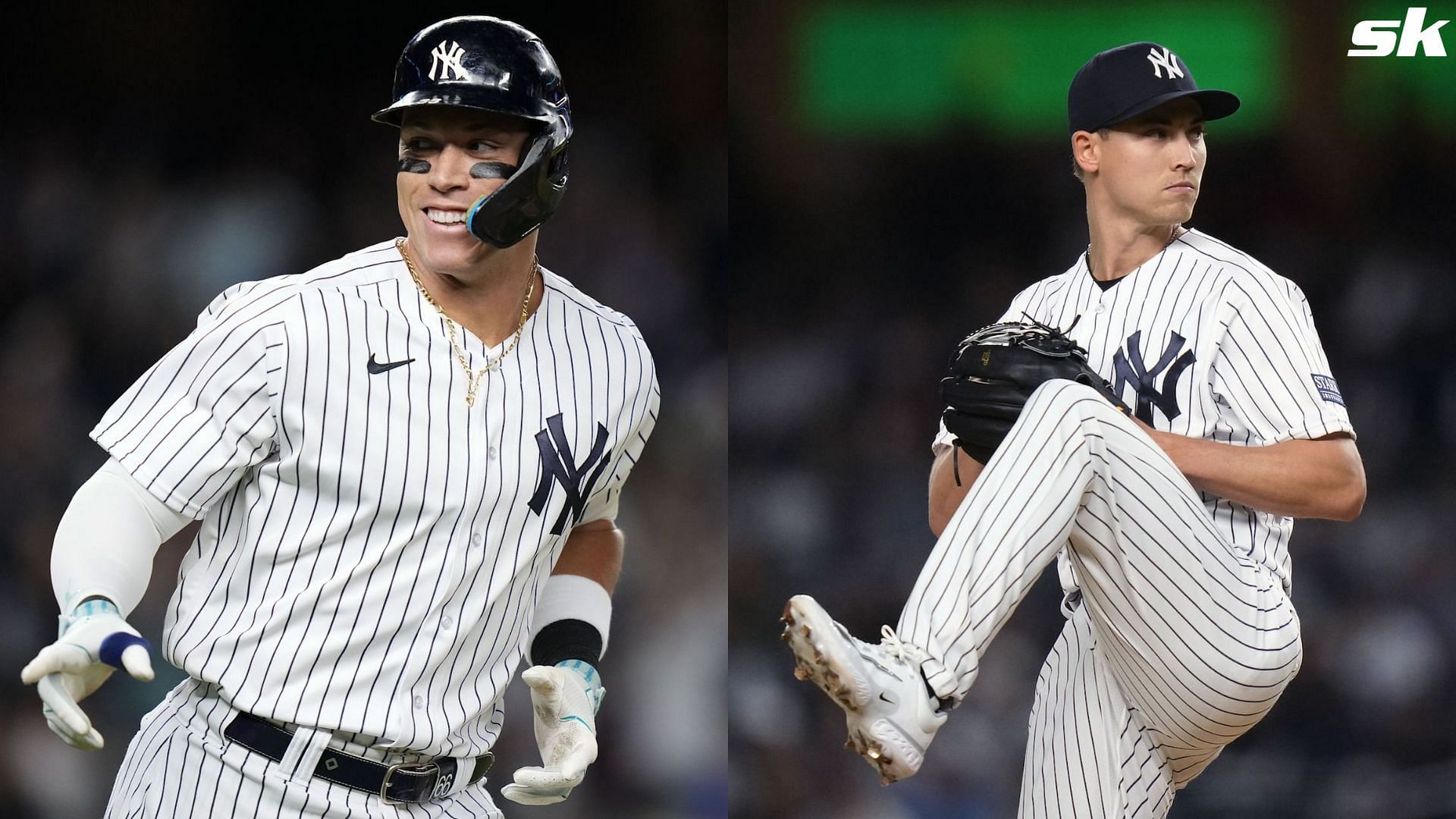 Aaron Judge and Luke Weaver of the New York Yankees