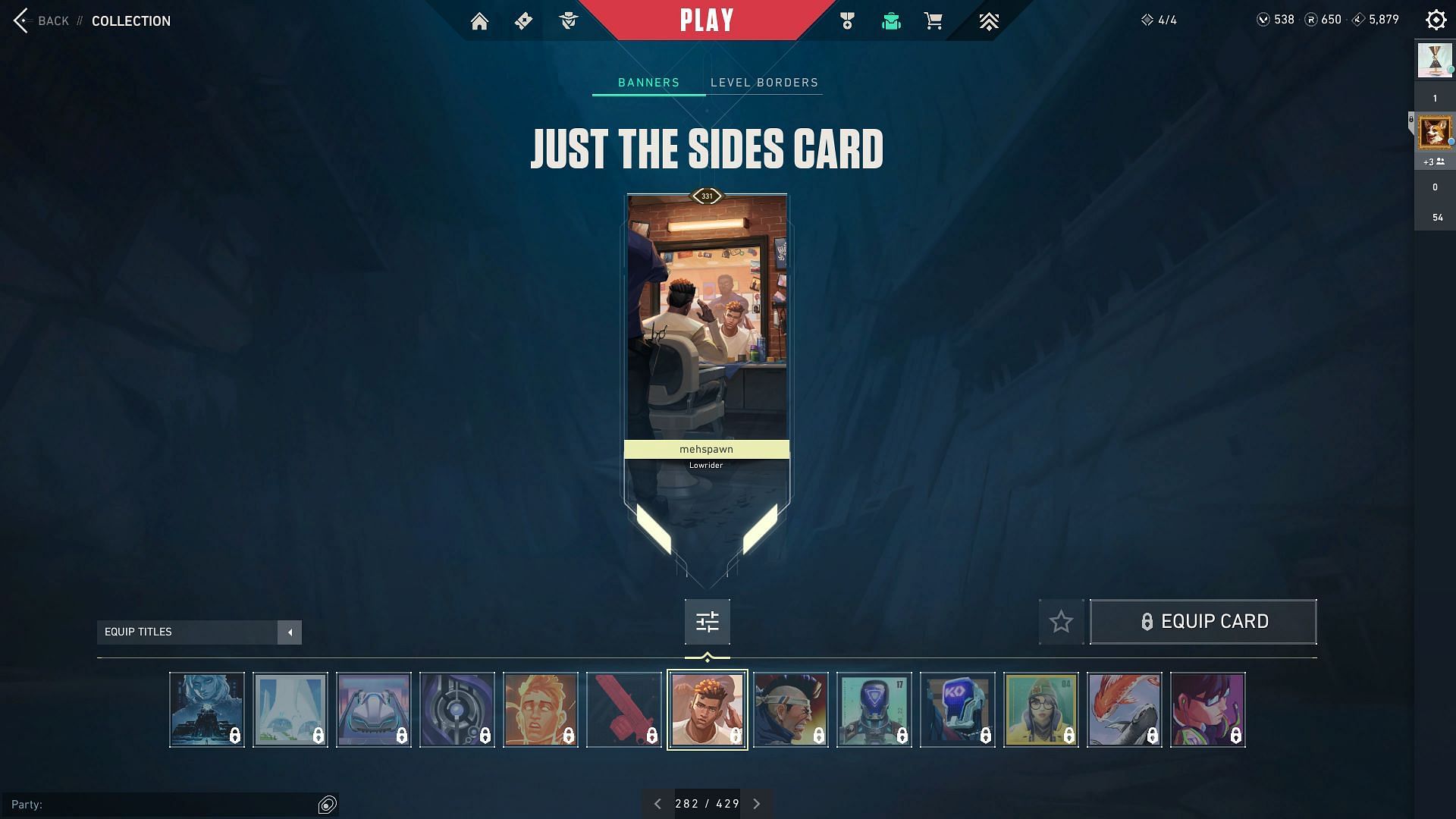 Just The Sides Player Card (Image via Riot Games)