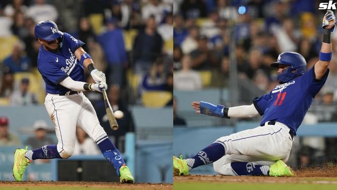 Miguel Rojas pauses interview to make sublime play for Dodgers - "I need to make this play real quick"