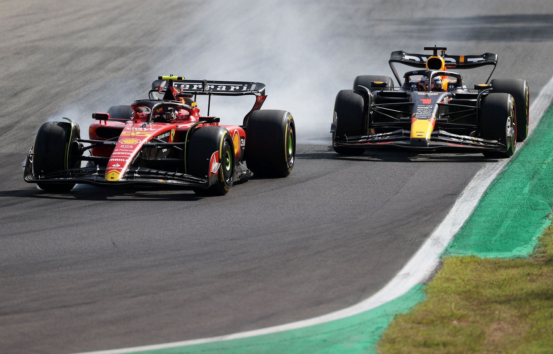 Carlos Sainz ahead of Max Verstappen