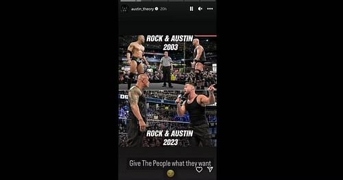Screenshot of Austin Theory's IG stories