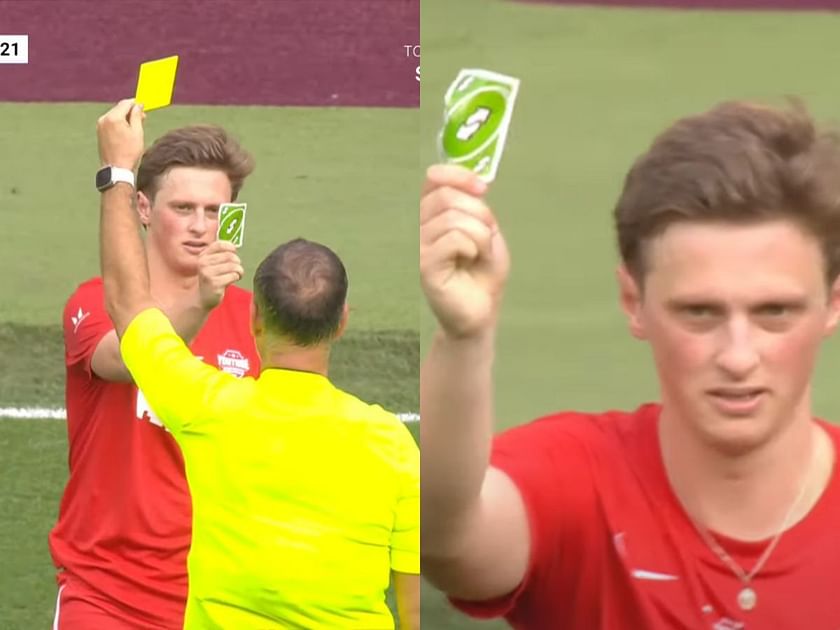 Ref plays a yellow card, and the player responds with Uno Reverse