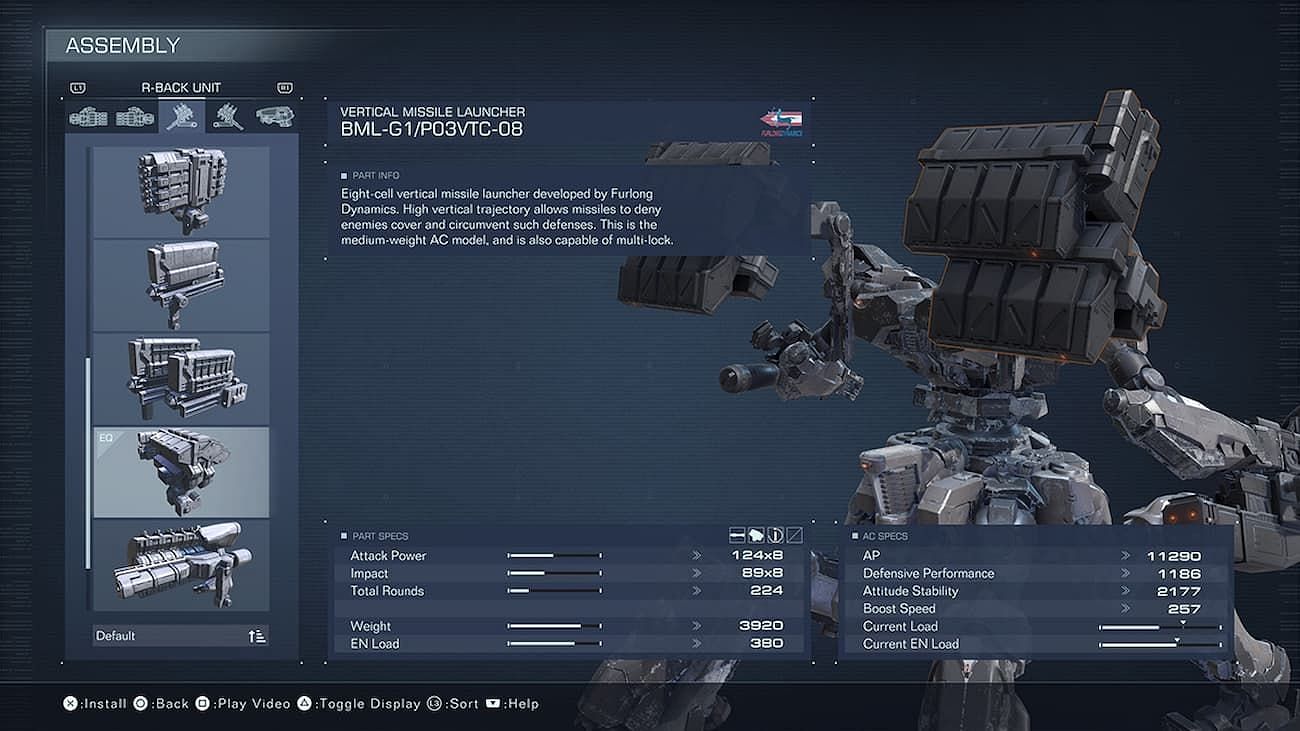 This vertical missile launcher is great for taking out smaller targets in large groups, especially early in Armored Core 6 (Image via FromSoftware)