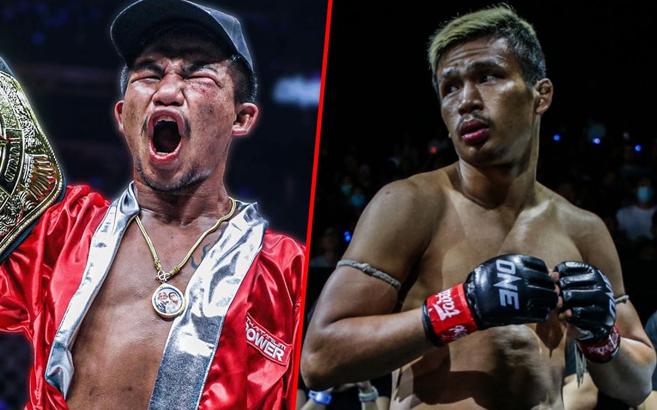 Rodtang Jitmuangnon (L) / Superlek Kiatmoo9 (R) -- Photo by ONE Championship