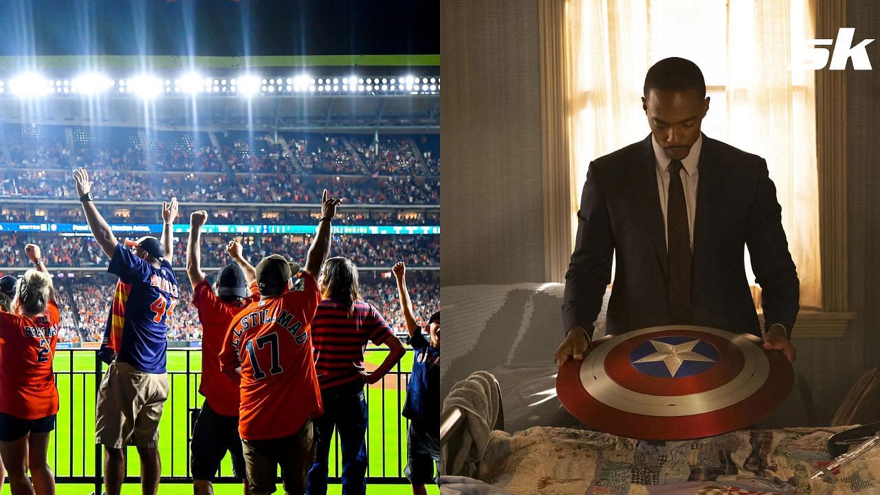 Fans loved seeing Anthony Mackie show up at the Astros game