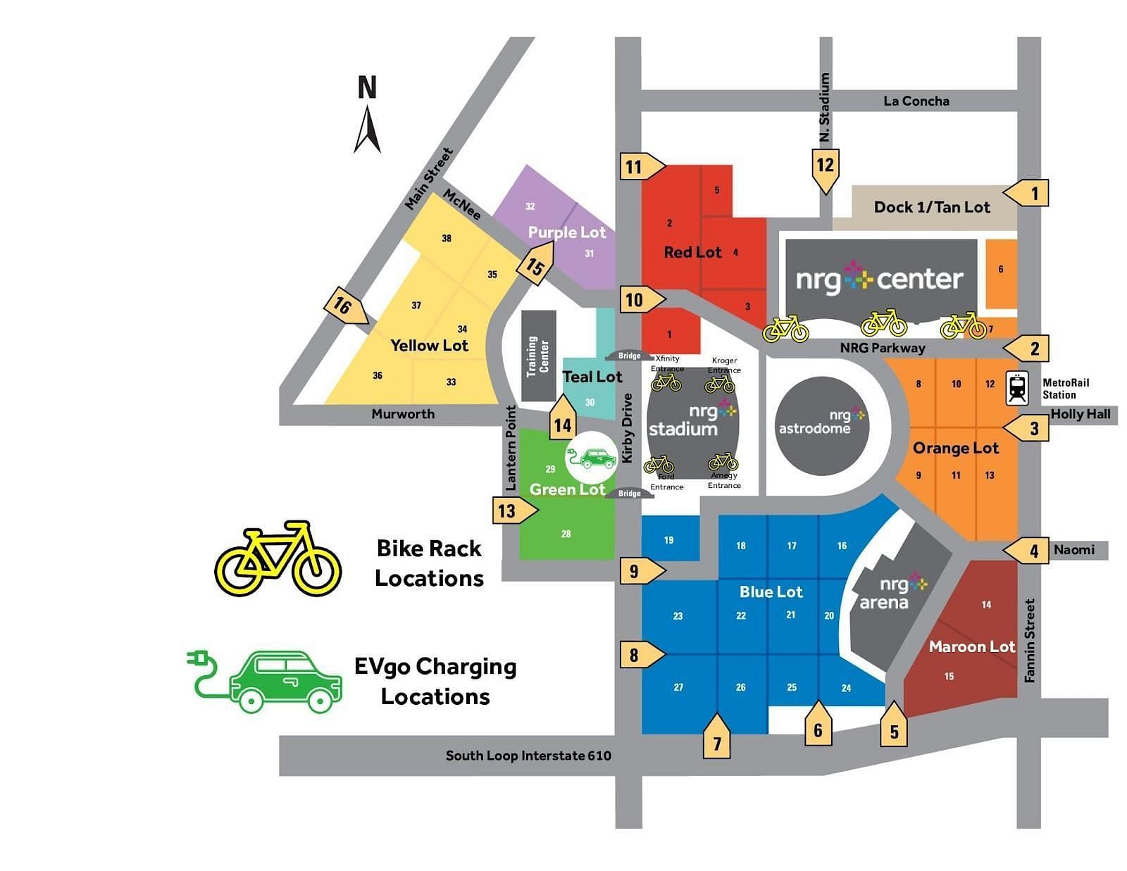 Parking Map of NRG Stadium