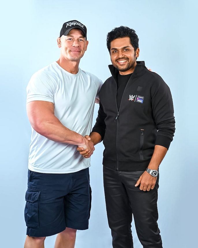 Pics: John Cena meets Tamil actor Karthi in Hyderabad ahead of WWE  Spectacle - India Today