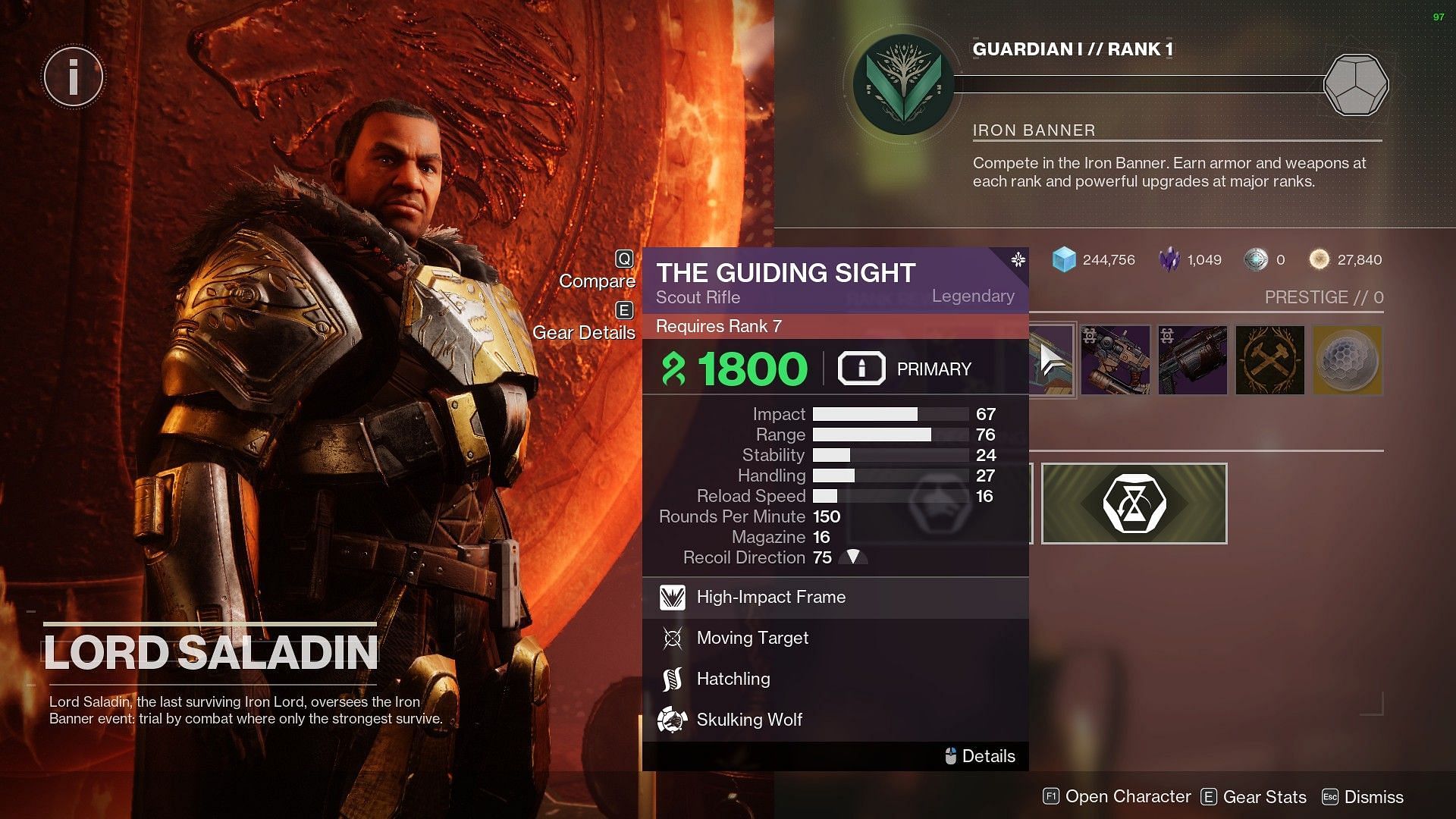 The Guiding Sight Strand Scout Rifle (Image via Bungie)