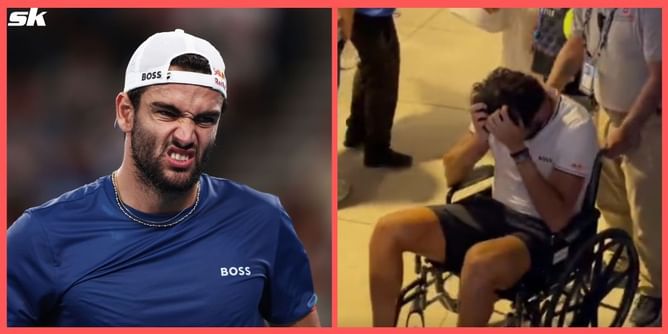 Matteo Berrettini screams in agony after twisting his ankle; Italian taken off court in wheelchair after retirement at US Open 2023