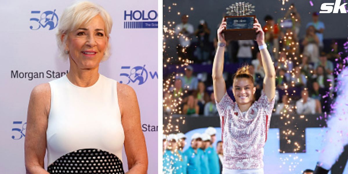 Chris Evert (L) and Maria Sakkari (R)